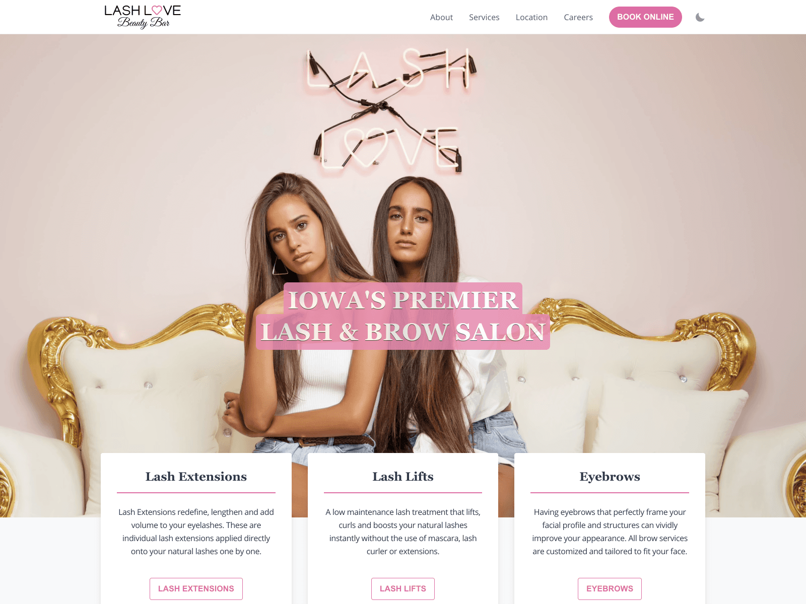 Lash Love Beauty Bar Website